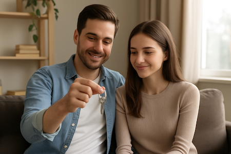Benefits of Owning a Home Vs. Renting in Toronto - Couple getting the key