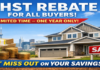 Ontario HST rebate promotion for homebuyers showing savings on new homes in Toronto with limited one-year offer